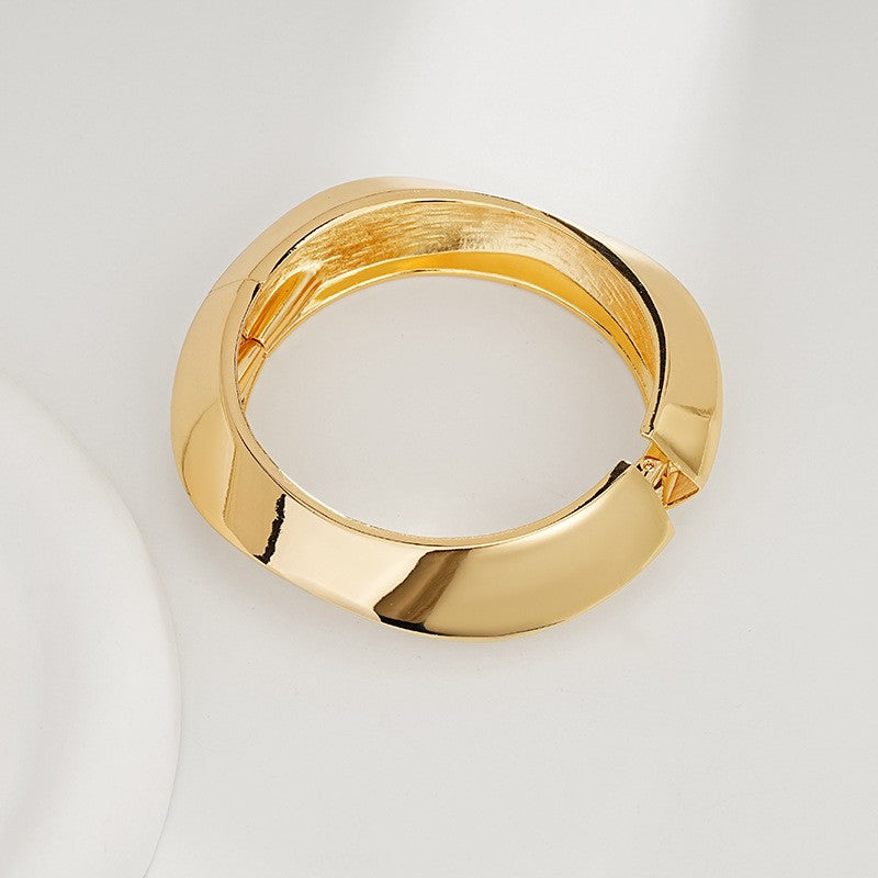 Bold Sculptural Wave Cuff Bracelet