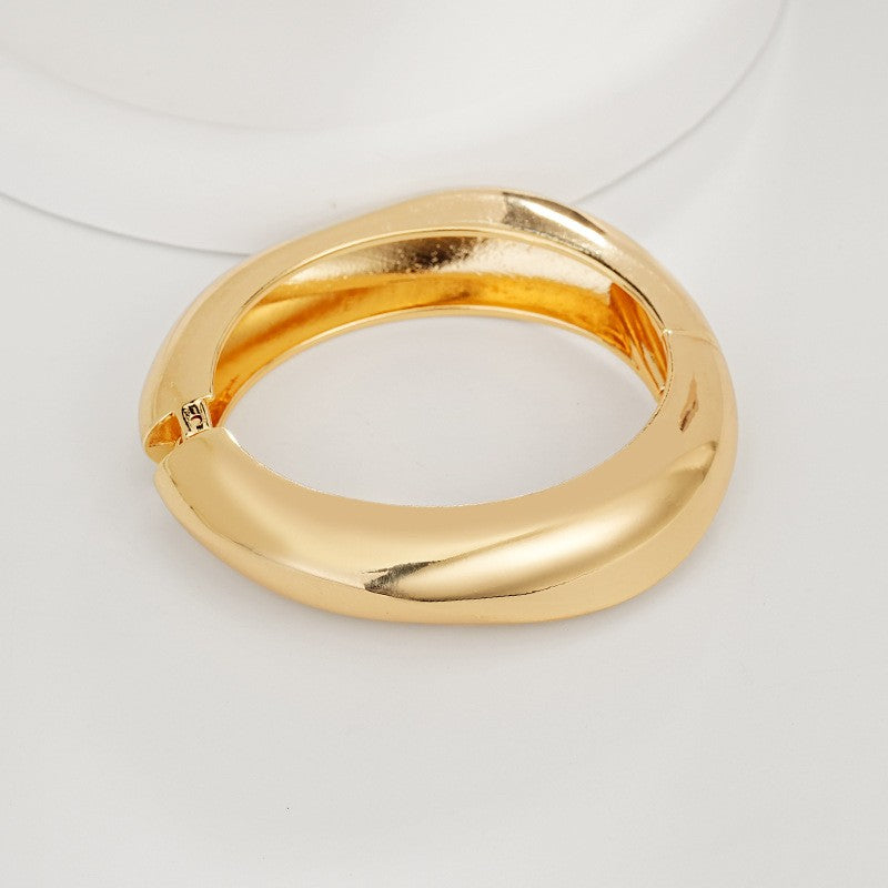Bold Sculptural Wave Cuff Bracelet