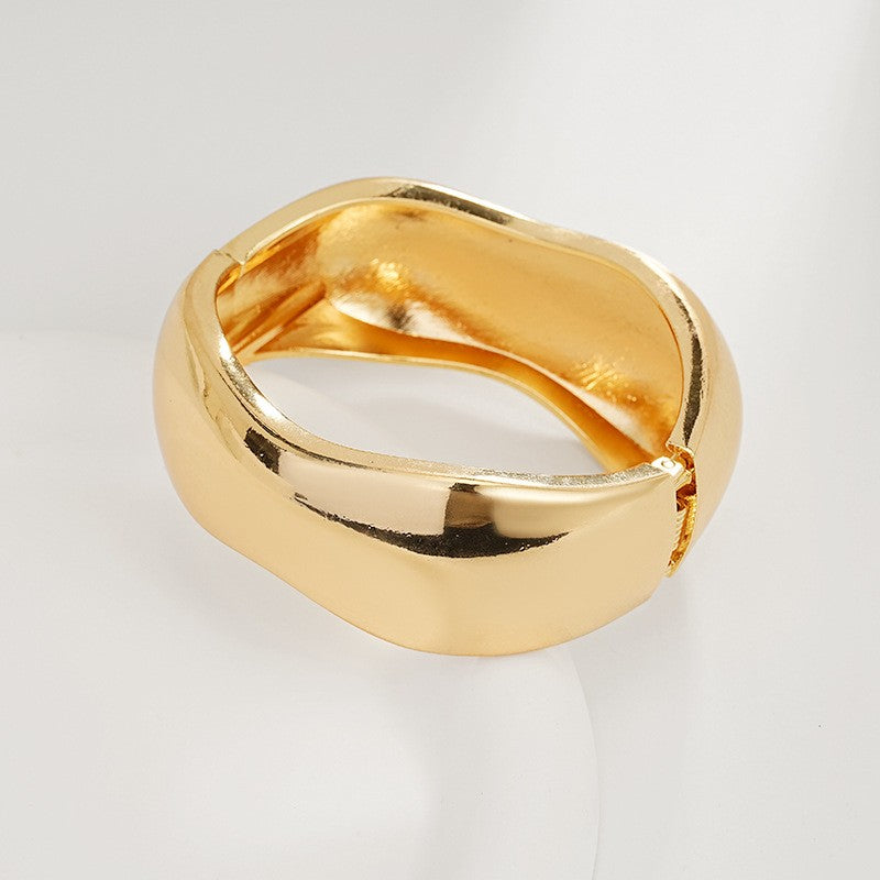 Bold Sculptural Wave Cuff Bracelet