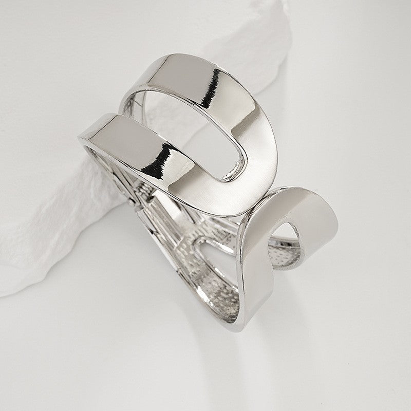 Bold Sculptural Wave Cuff Bracelet