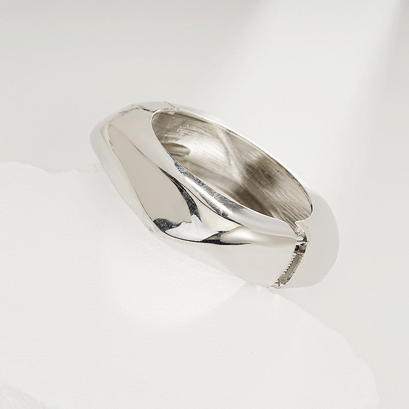 Bold Sculptural Wave Cuff Bracelet
