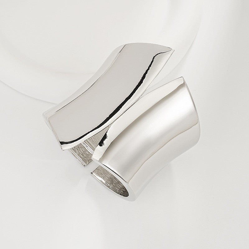 Bold Sculptural Wave Cuff Bracelet