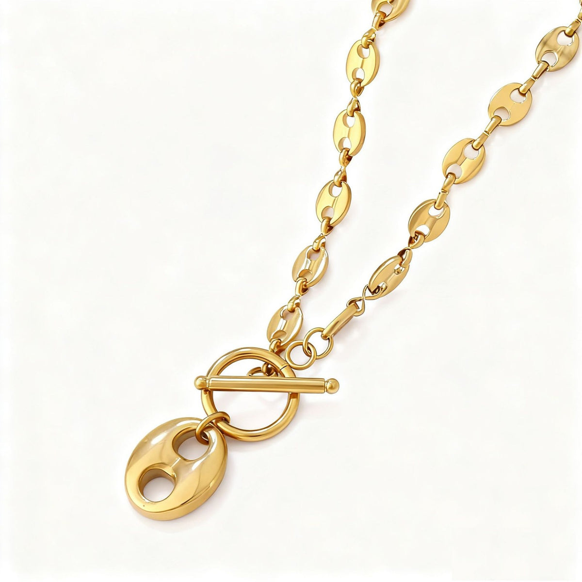 Classy Geometric OT Clasp Necklace