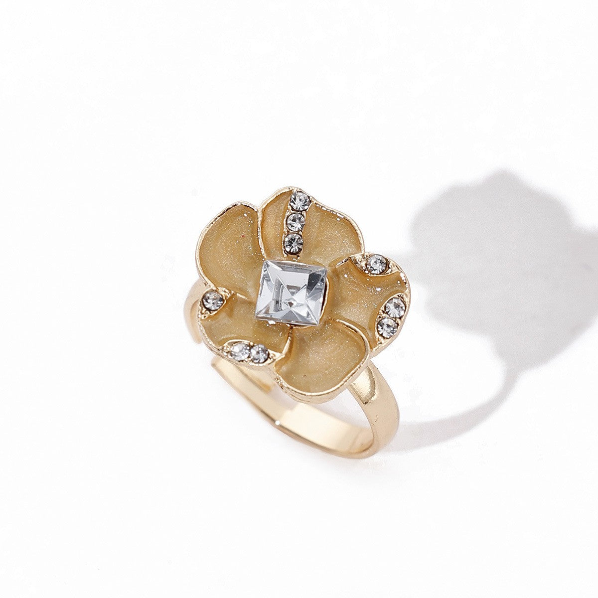 Romantic Multicolor Enamel Flower Ring