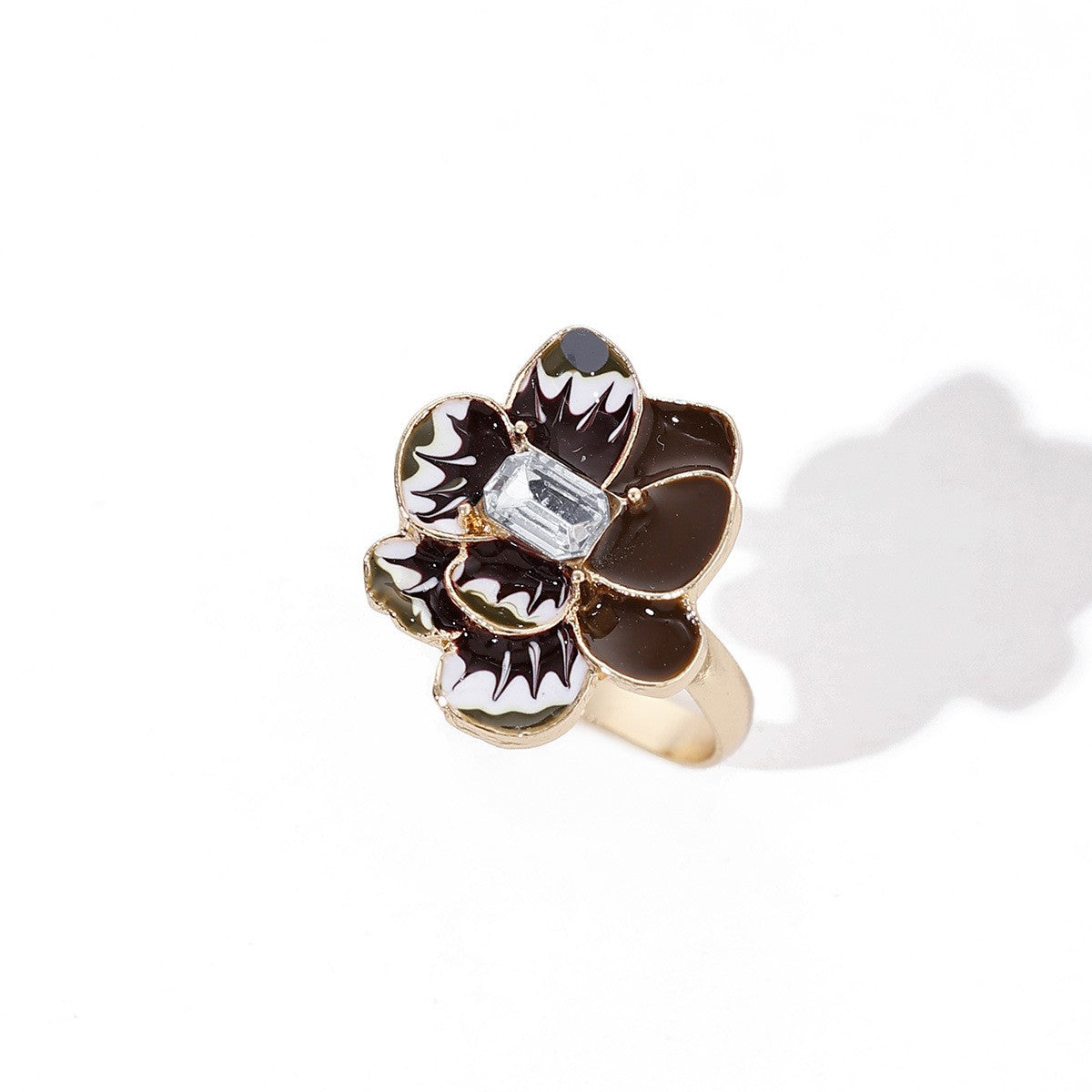 Romantic Multicolor Enamel Flower Ring