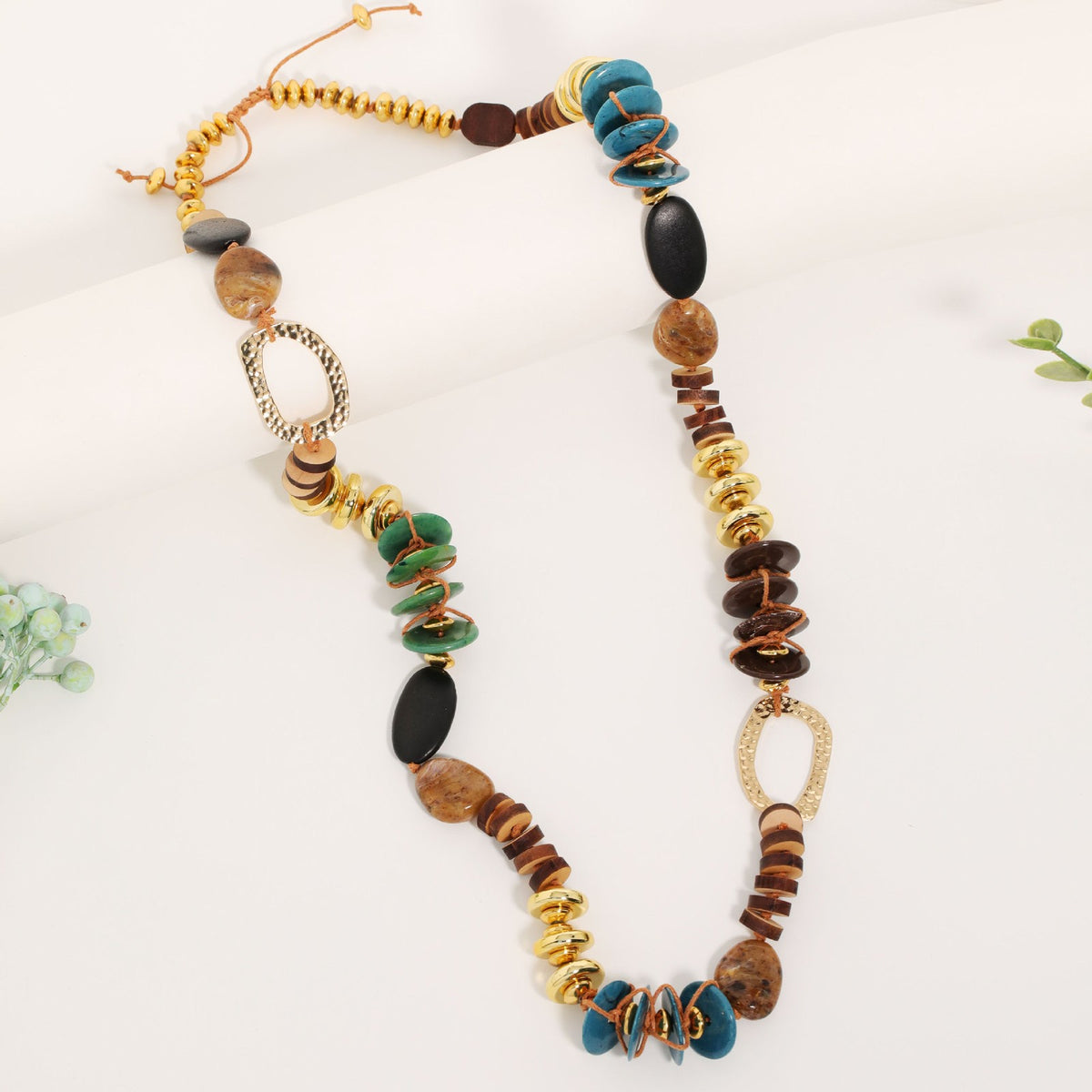 Boho Mixed Stone Long Necklace