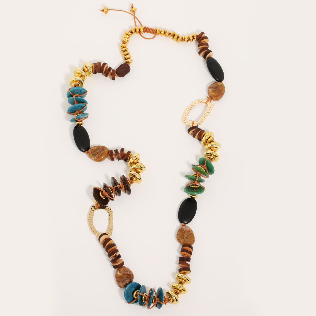 Boho Mixed Stone Long Necklace