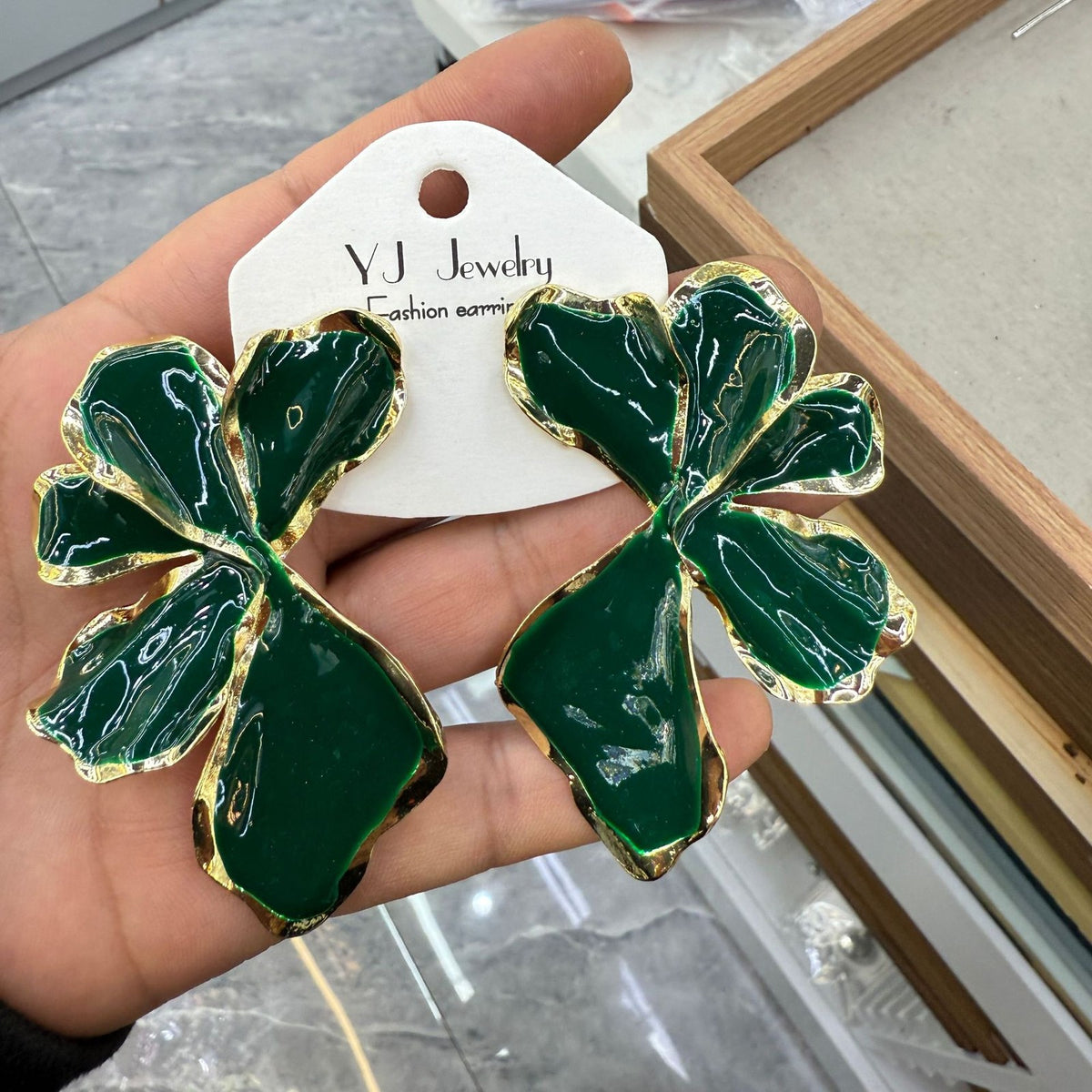 S925 Romantic Blue Enamel Flower Earrings