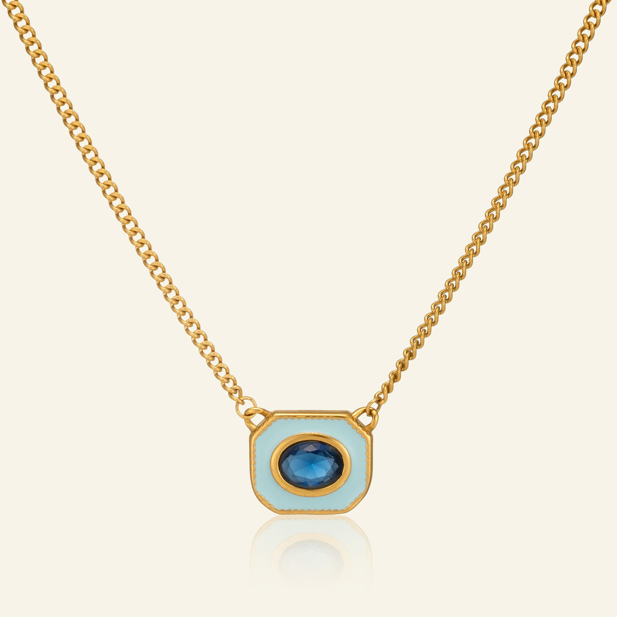 Retro Geometric Enamel Layered Necklace