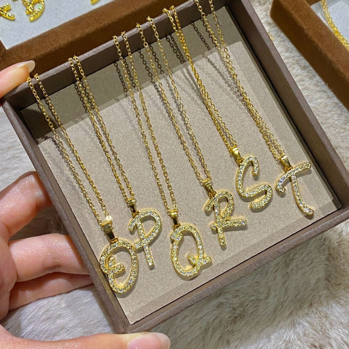 Classy Zircon Initial Necklace