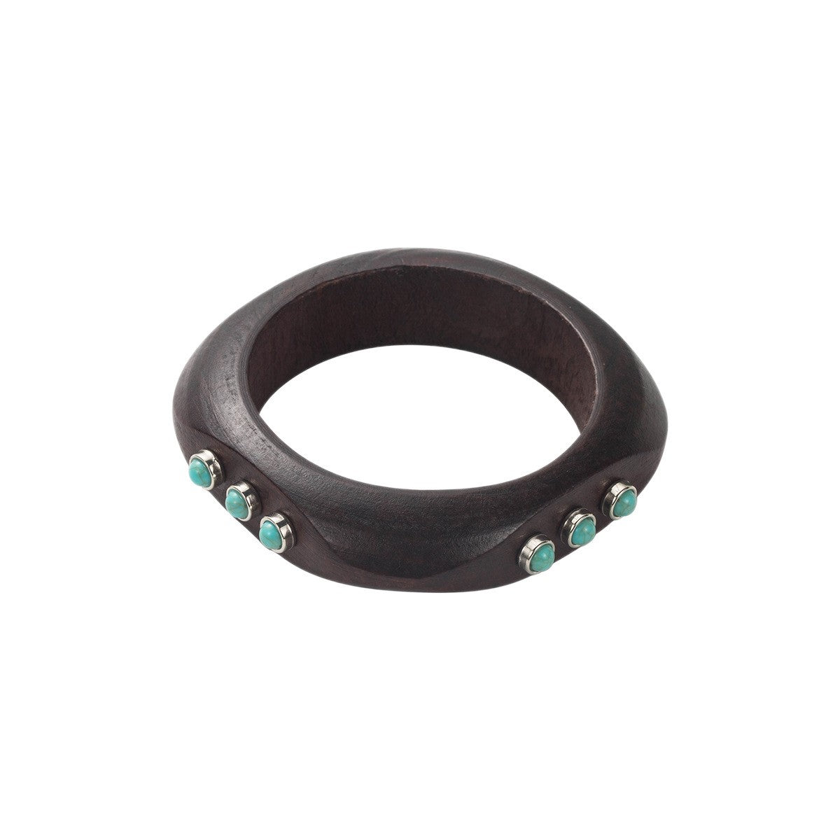 Vintage Wood Faux Turquoise Bangle