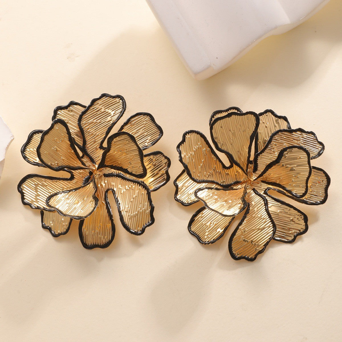 Classy Textured Floral Statement Earrings