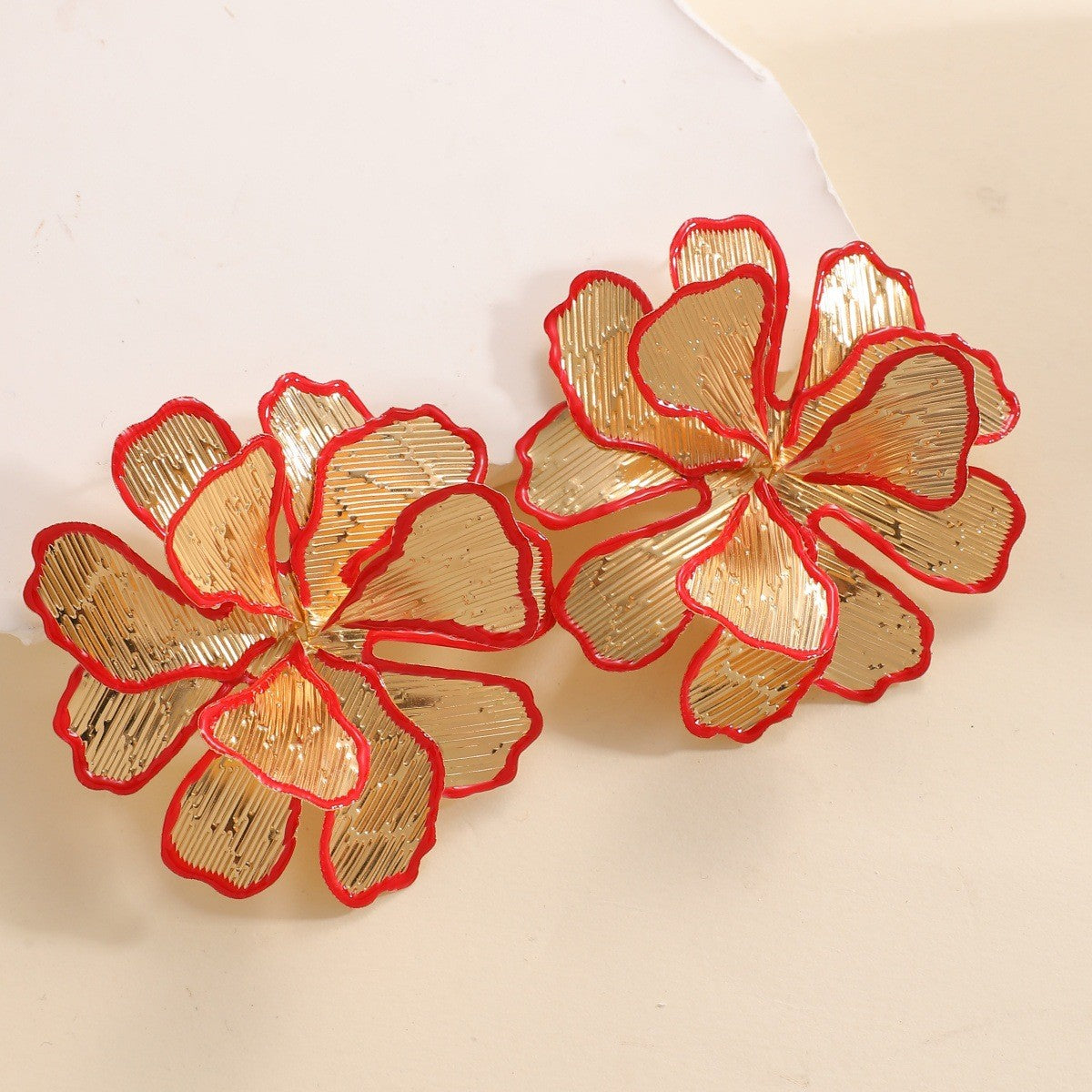 Classy Textured Floral Statement Earrings