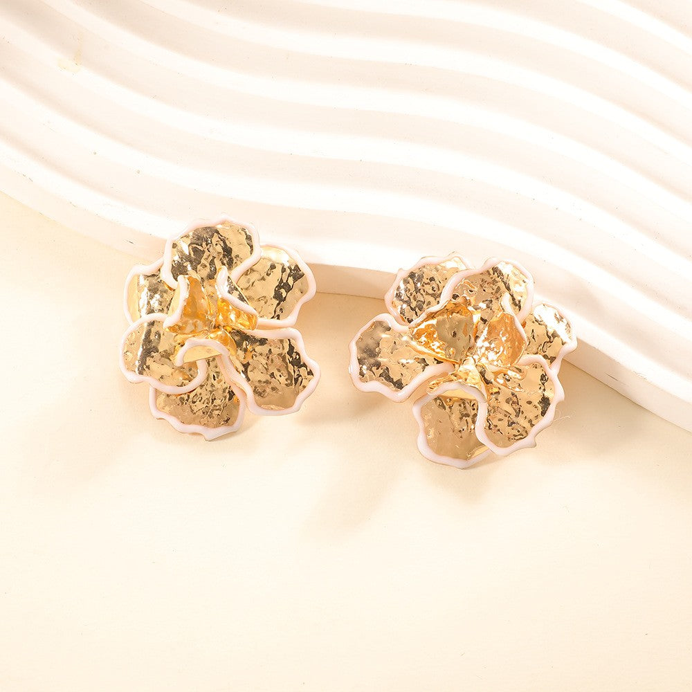 Classy Textured Floral Statement Earrings