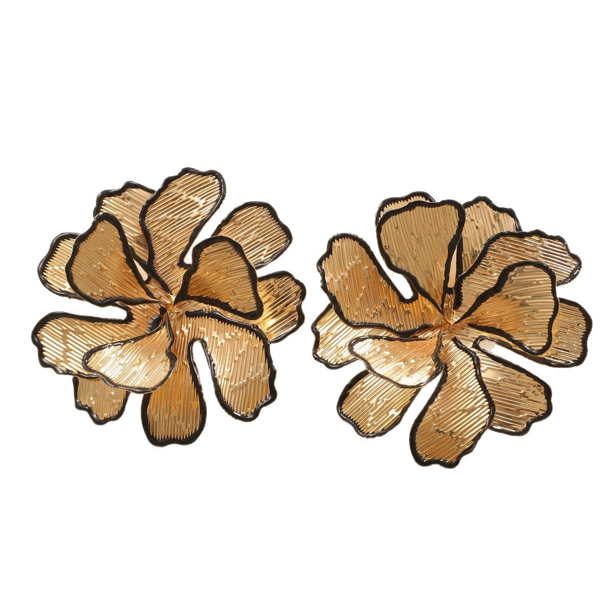 Classy Textured Floral Statement Earrings
