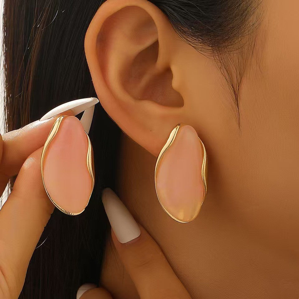 Classy Amber Resin Earring & Ring Set
