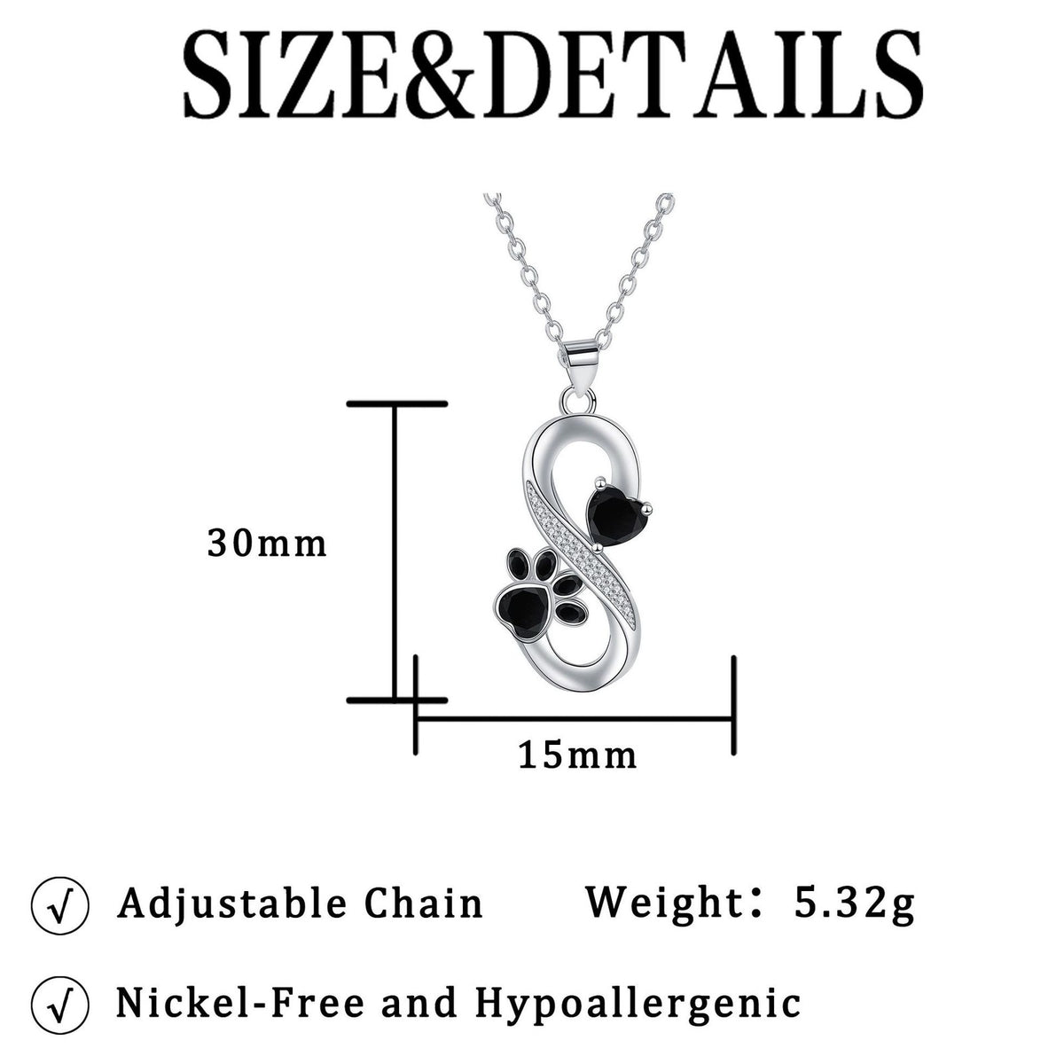 Dainty Infinity Paw Print Necklace