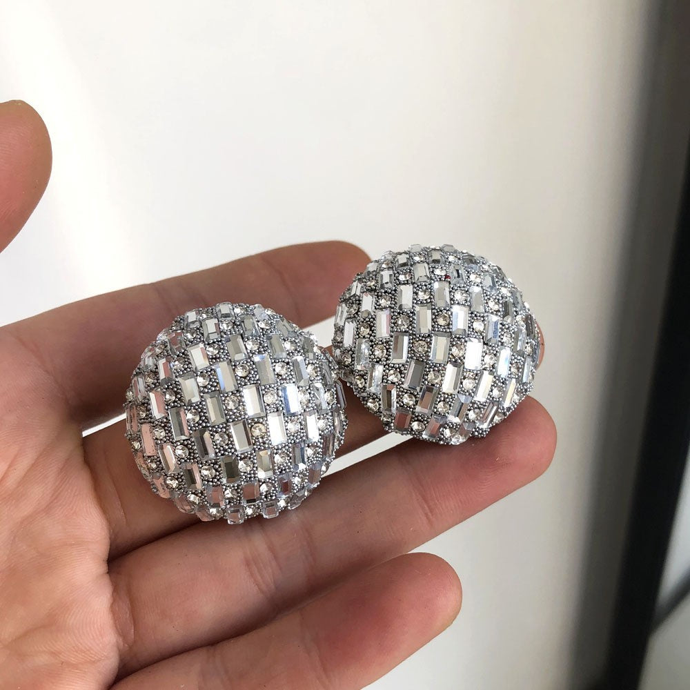 Classy Woven Dome Stud Earrings