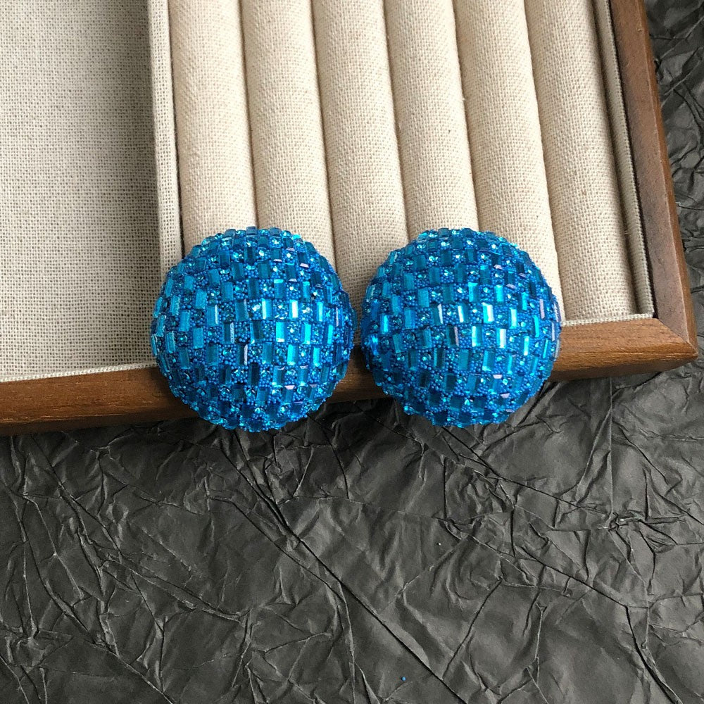 Classy Woven Dome Stud Earrings
