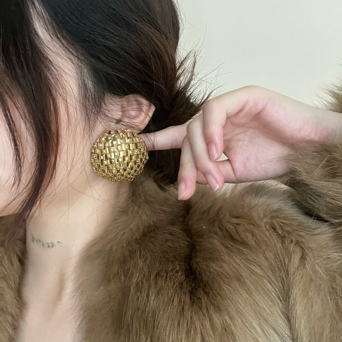 Classy Woven Dome Stud Earrings