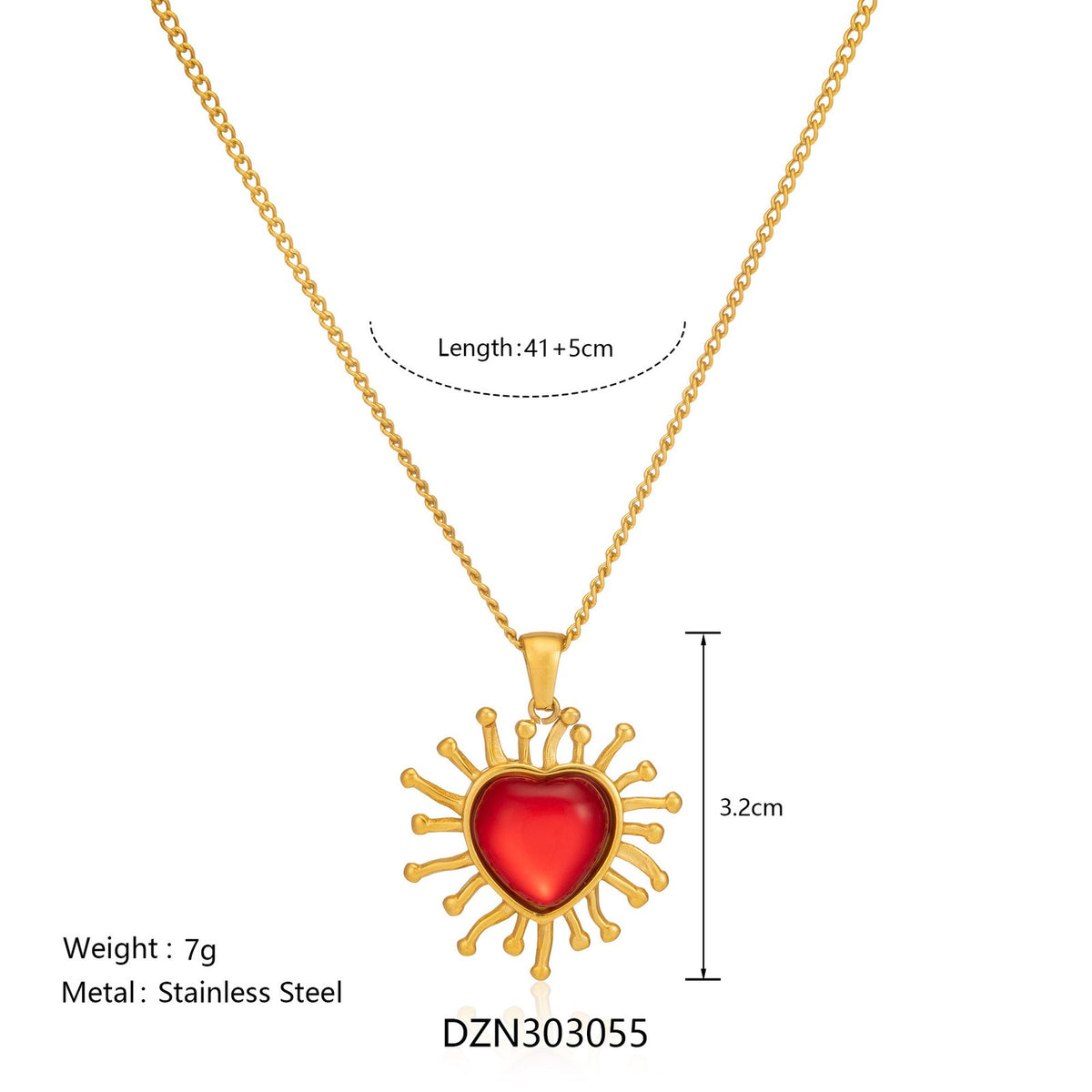 18k Boho Evil Eye & Heart Necklace Set