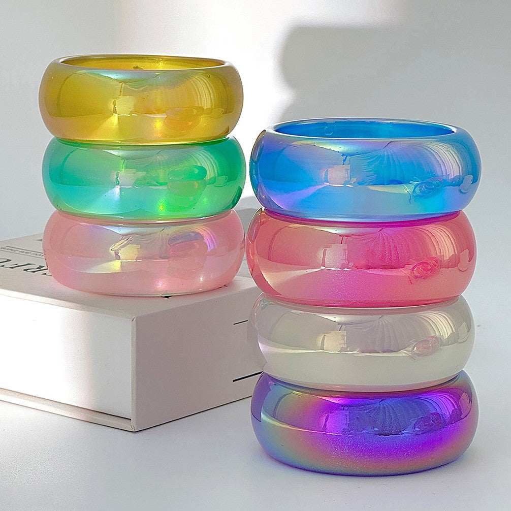 Statement Iridescent Resin Wide Bangle