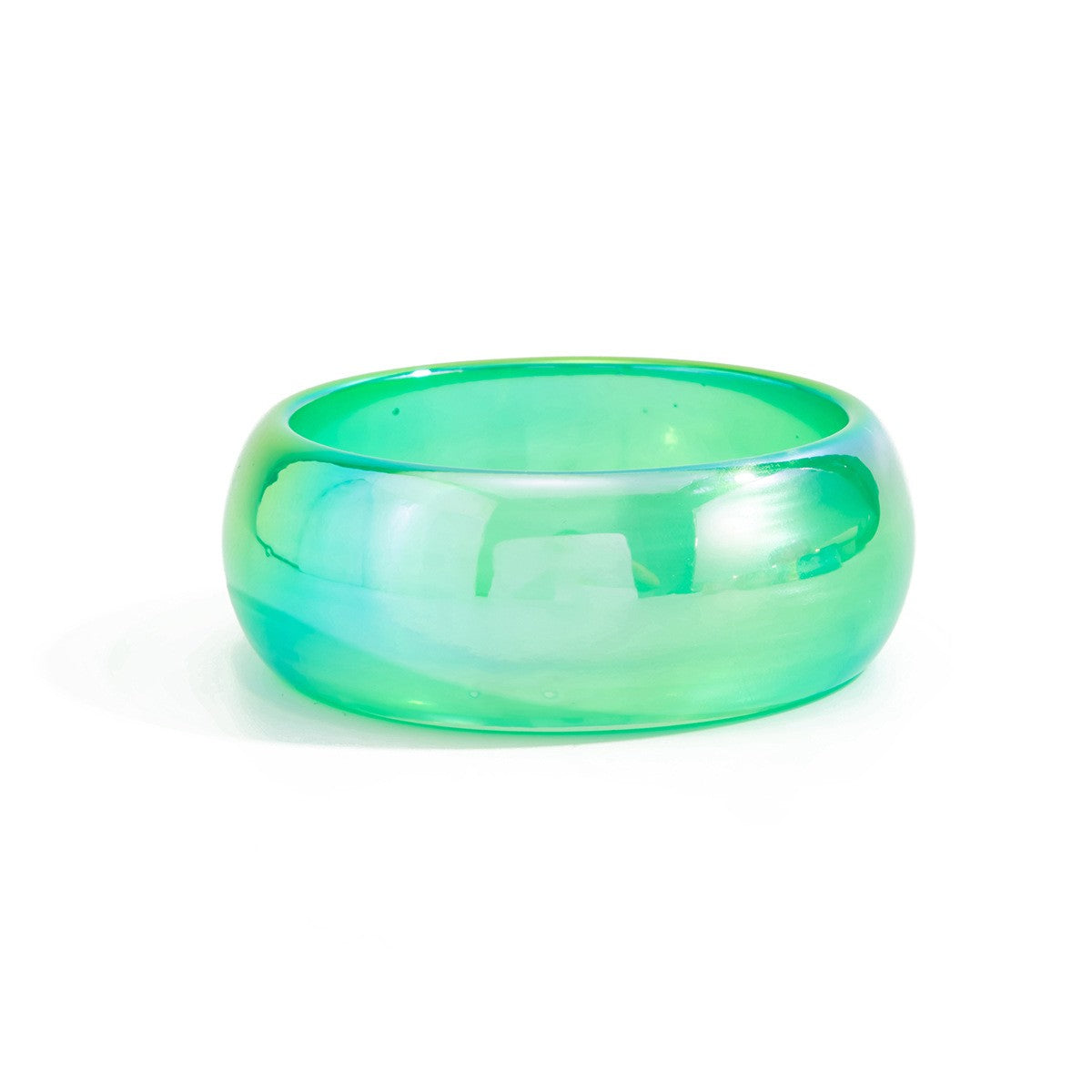 Statement Iridescent Resin Wide Bangle