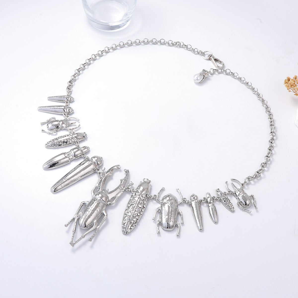Statement Gold Beetle Insect Necklace