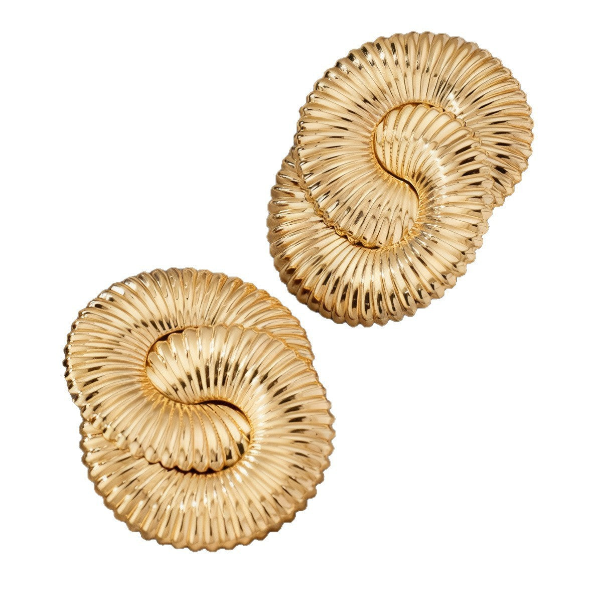 Classy Textured Spiral Statement Earrings
