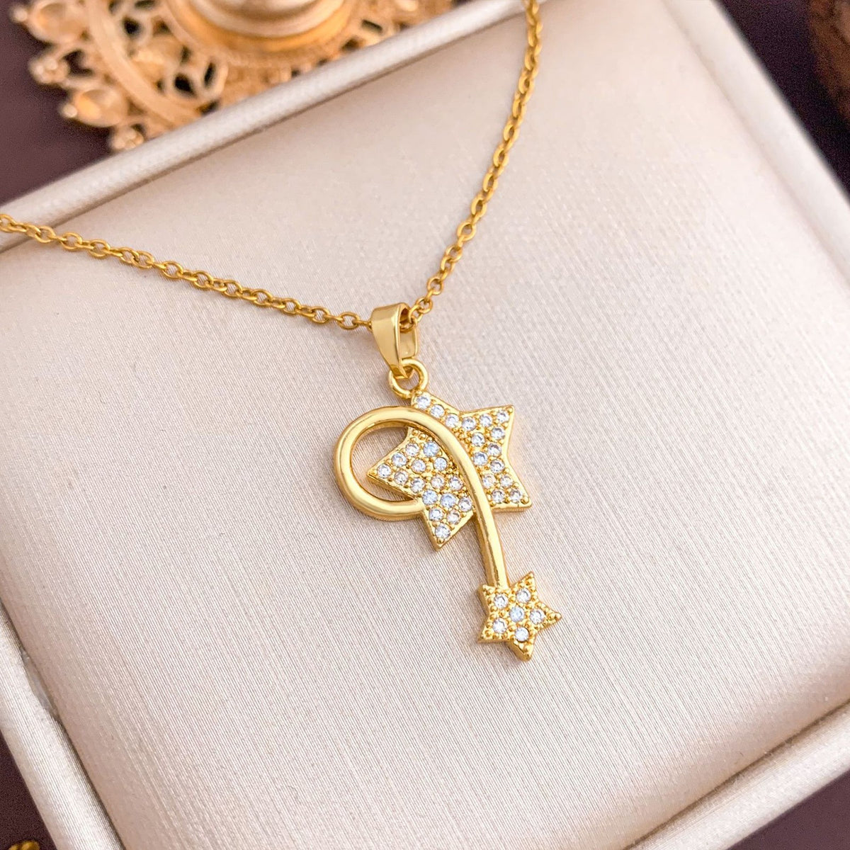 Dainty Moon Star Heart Necklace