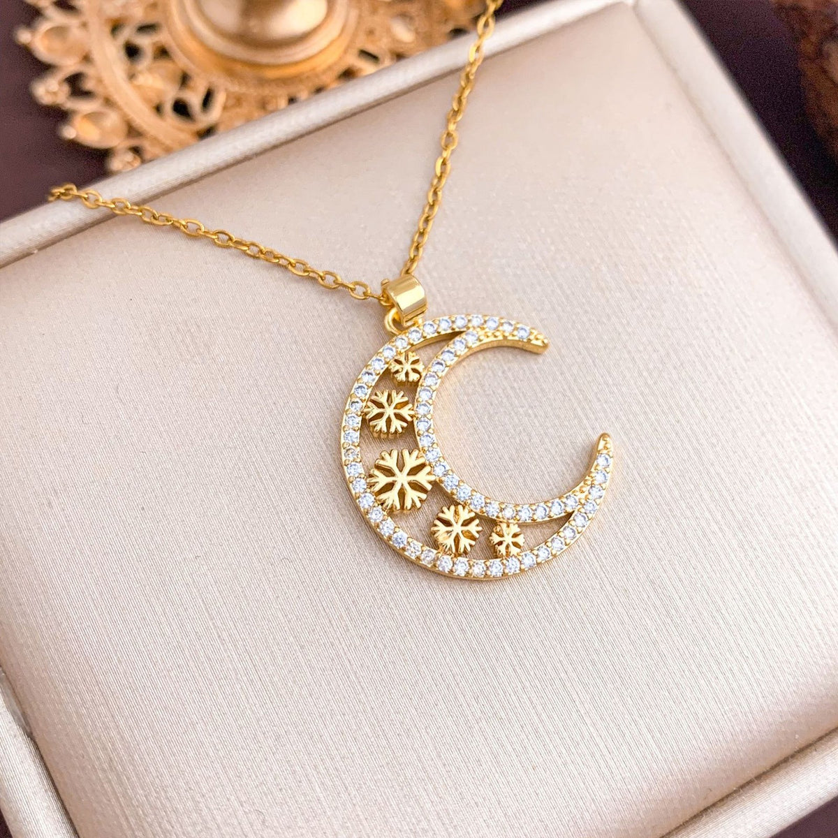 Dainty Moon Star Heart Necklace