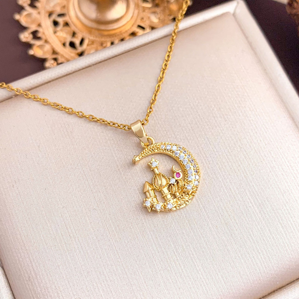 Dainty Moon Star Heart Necklace