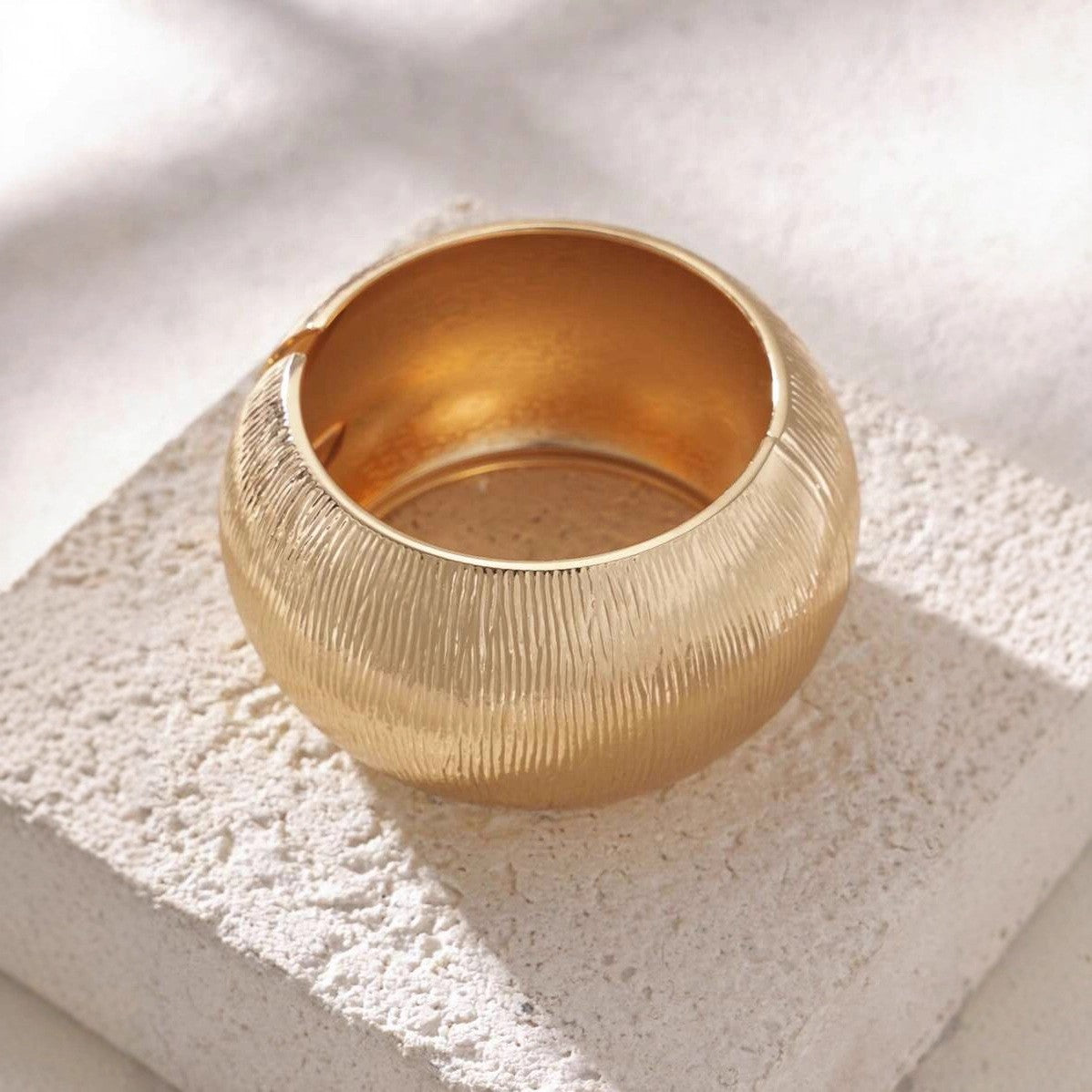 Statement Ribbed Domed Cuff Bracelet
