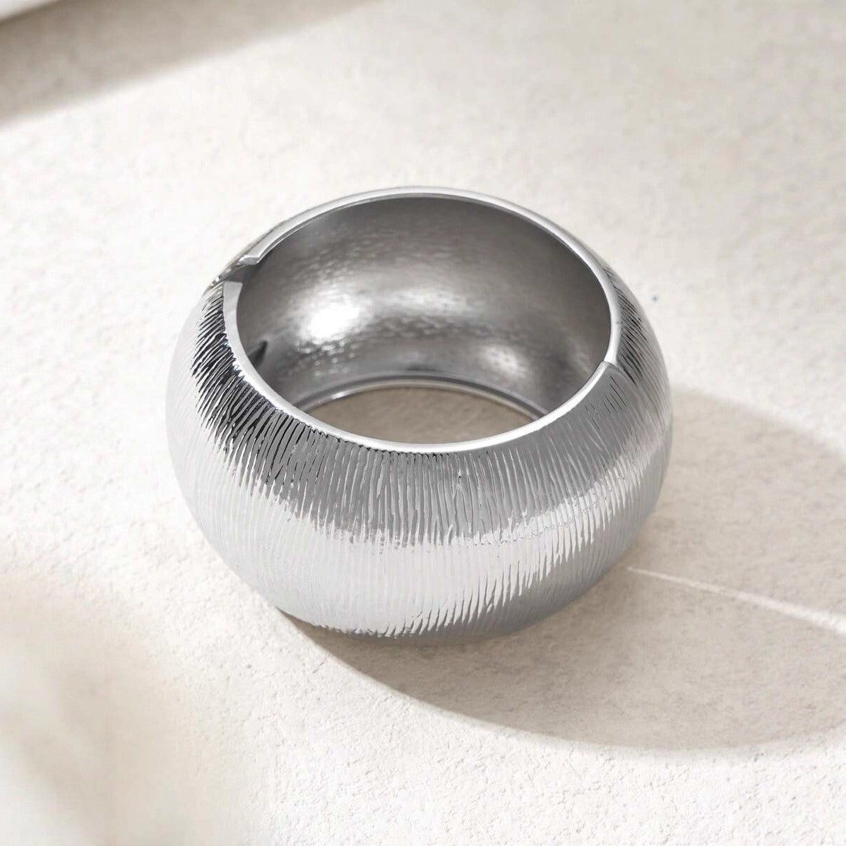 Statement Ribbed Domed Cuff Bracelet