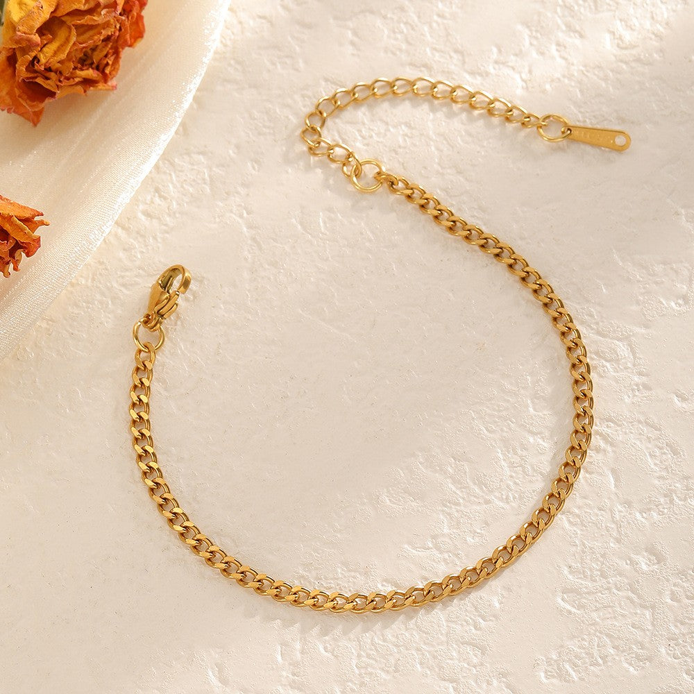 18k Dainty Purple Stone Infinity Bracelet