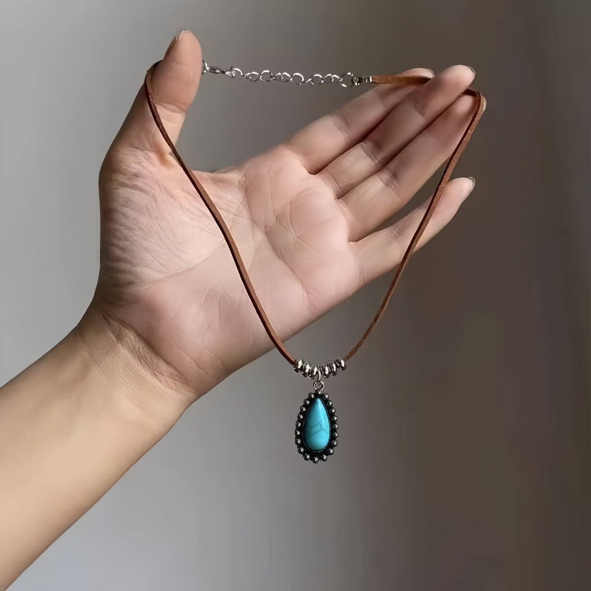 Vintage Turquoise Dragonfly Chip Necklace
