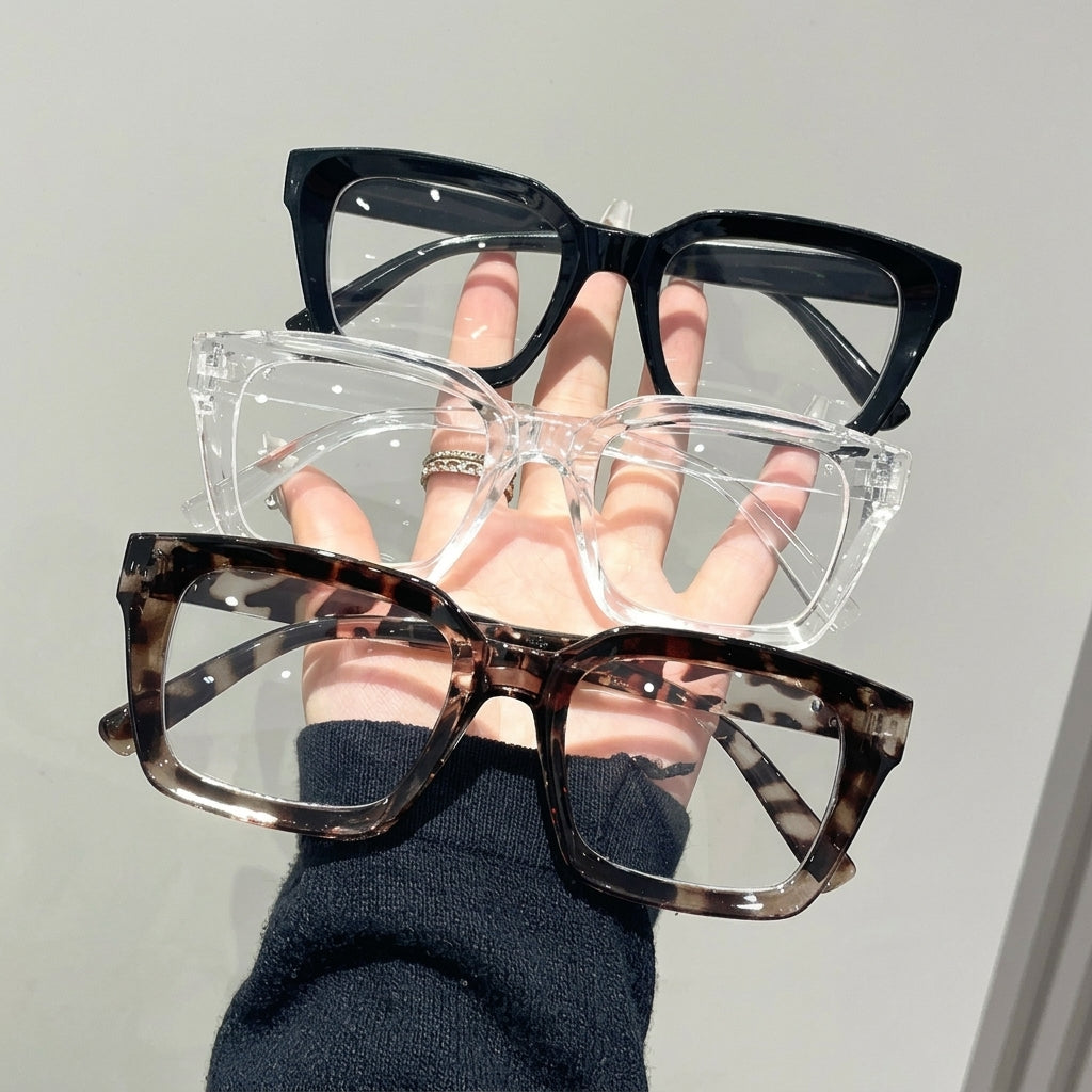 3pc Unisex Square Eyeglasses Set