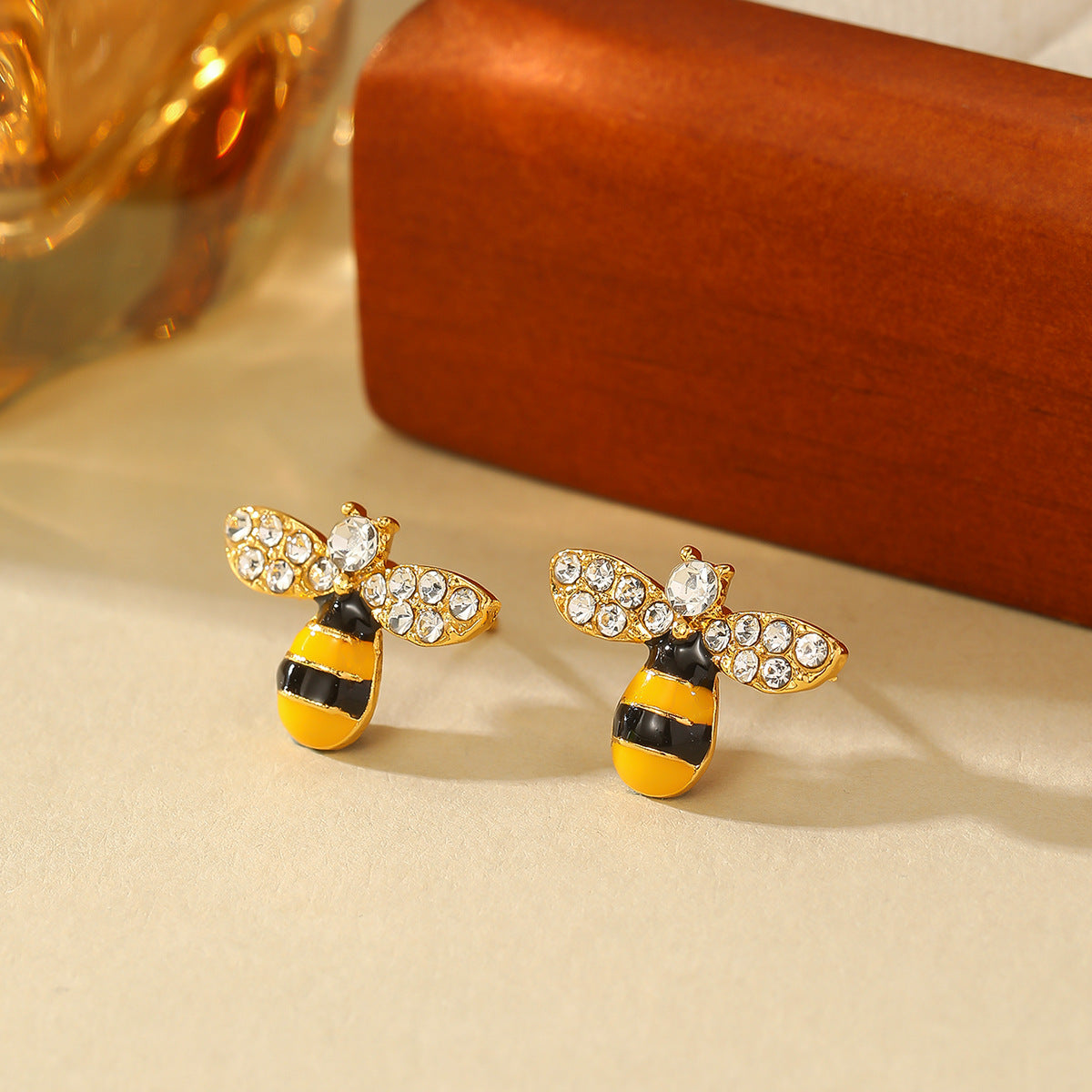 Dainty Cute Honey Bee Stud Earrings
