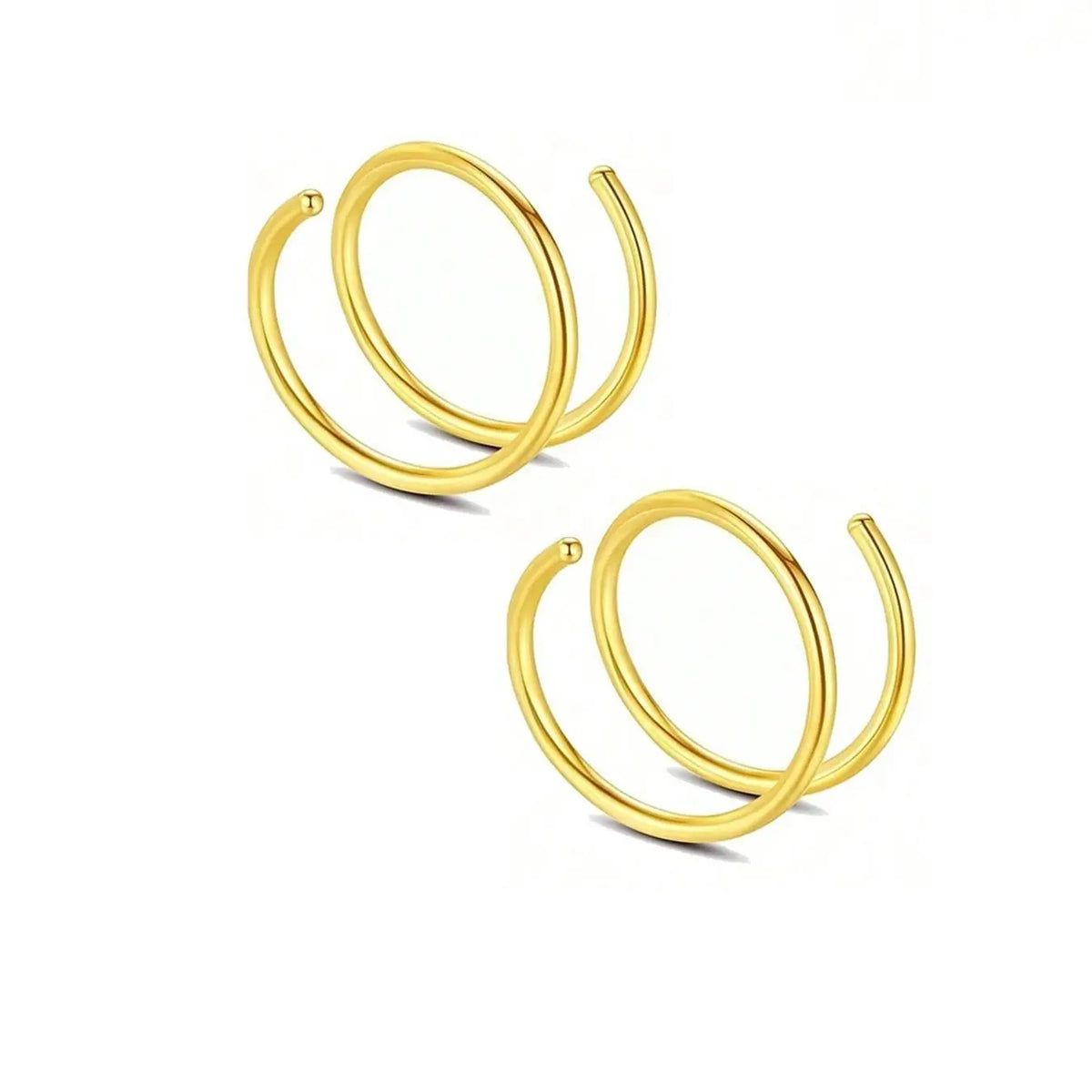 Double Hoop Nose Ring Set
