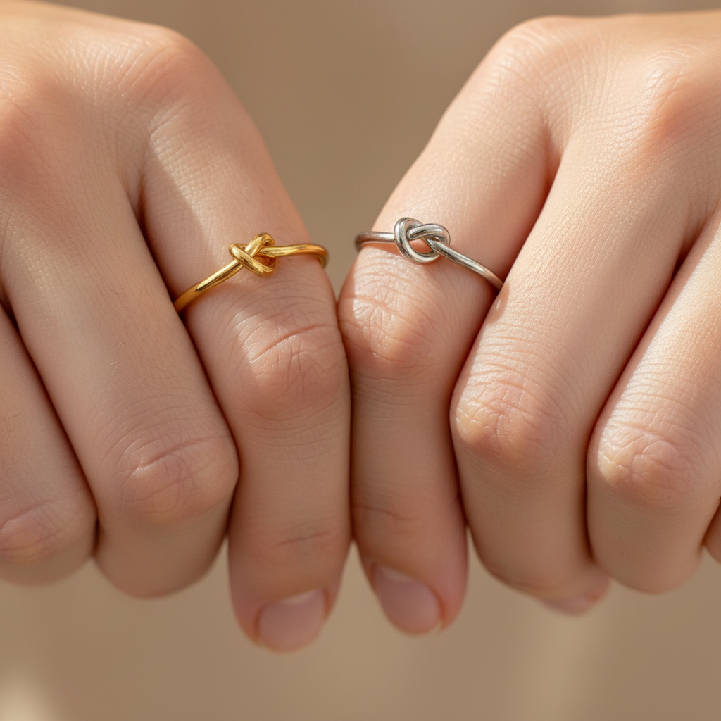 Dainty Heart Knot Bond Ring