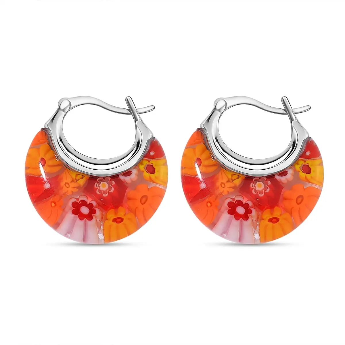Murano Inspired Crescent Moon Earrings