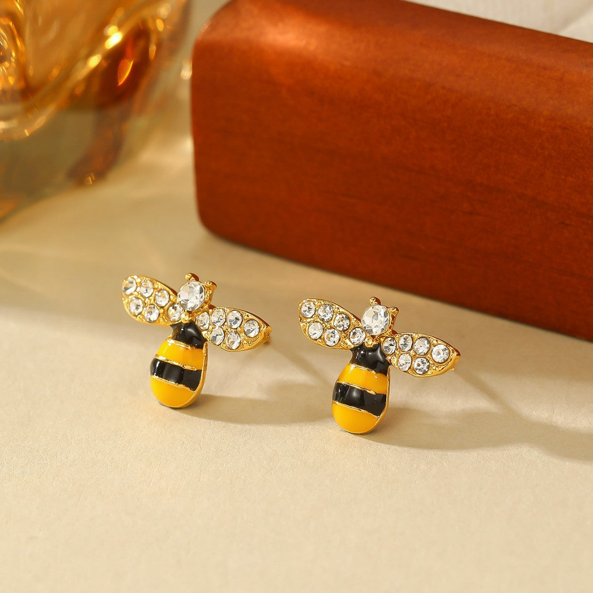 Dainty Cute Honey Bee Stud Earrings