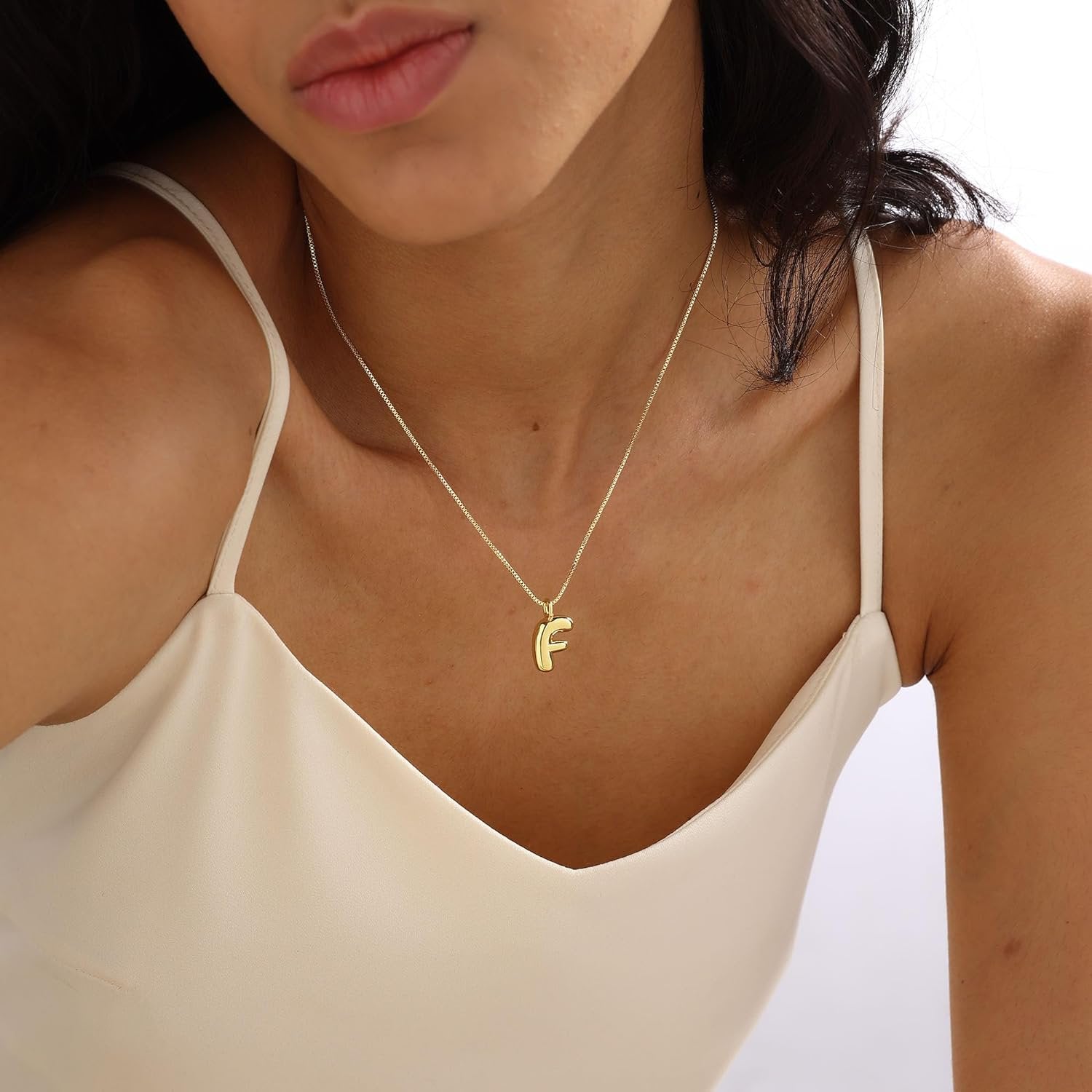 Chunky Feminine Letter Initial Necklace