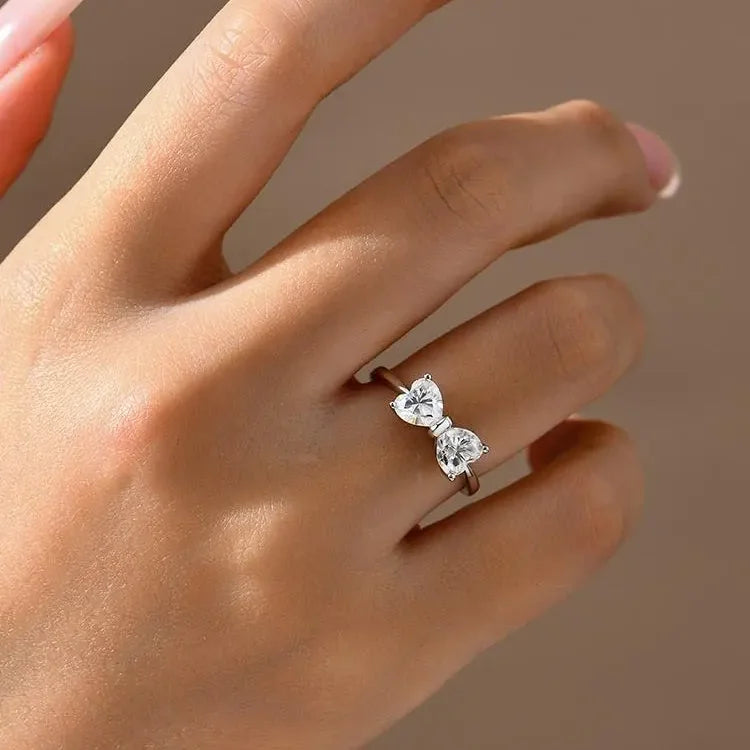 S925 Moissanite Feminine Bow Ring