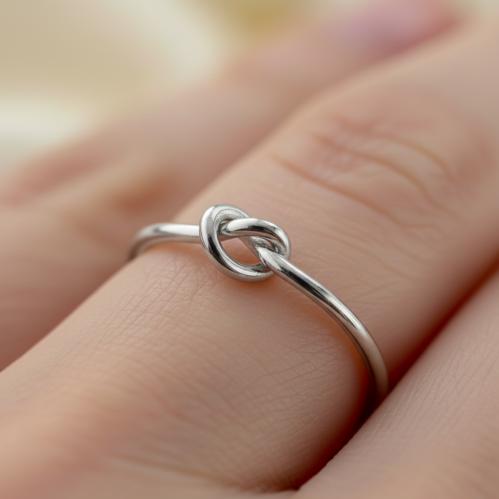 Dainty Heart Knot Bond Ring