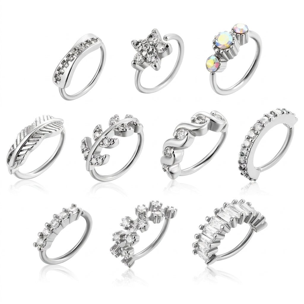 8/10/20pc Dainty Charm Nose Ring Set