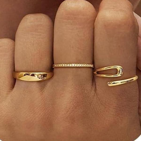 14k 3pc Minimal Ring Stack