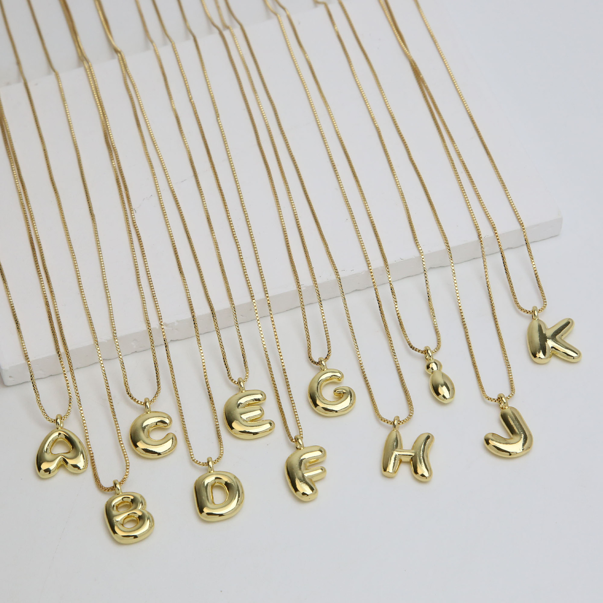 Chunky Feminine Letter Initial Necklace