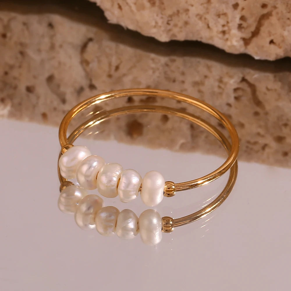 Dainty Pearl Beaded Ring