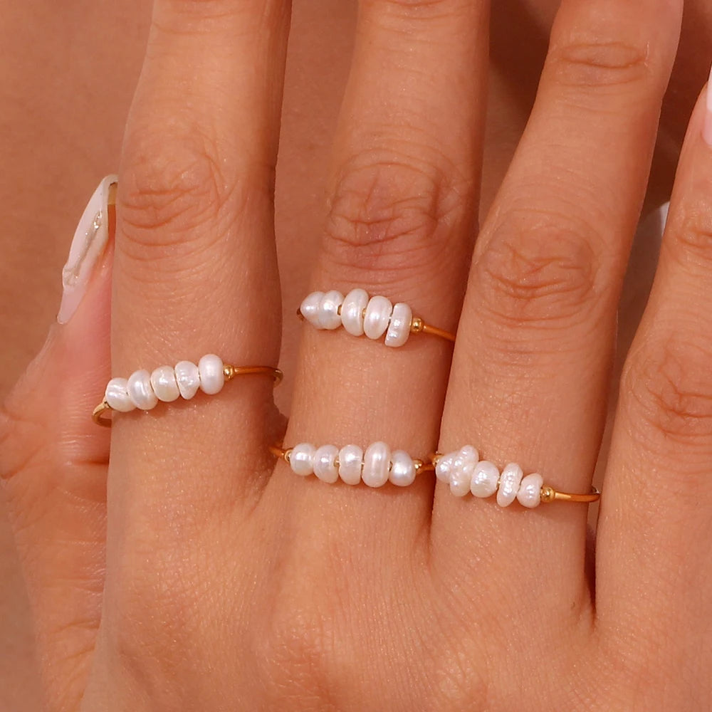 Dainty Pearl Beaded Ring